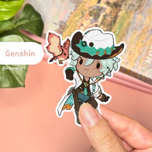Autocollant Genshin mignon | Sticker Ifa Sticker Genshin Impact Stickers mignons Sticker étanche Sticker anime Kawaii Stickers de jeu vidéo
