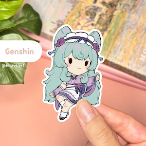 Niedliche Genshin Aufkleber | Mizuki Aufkleber Kawaii Genshin Auswirkungen Aufkleber Niedliche Aufkleber Wasserdichter Aufkleber Videospiel Aufkleber Anime Genshin