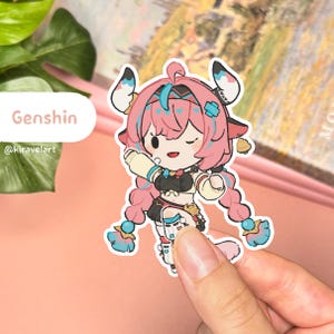 Niedliche Genshin Aufkleber | Varesa Aufkleber Genshin Auswirkungen Aufkleber Niedliche Aufkleber Wasserdichter Aufkleber Kawaii Anime Aufkleber Videospiel Aufkleber