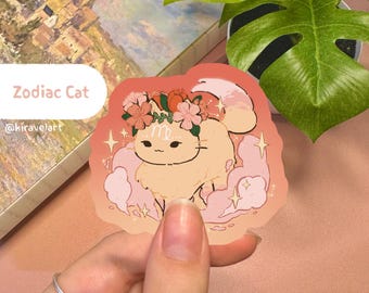 Zodiac Cat Sticker | Cat Sticker Kawaii Sticker Cute Sticker Zodiac Sticker Cute Sticker Virgo Sticker Star Sticker Cute Animal Sticker