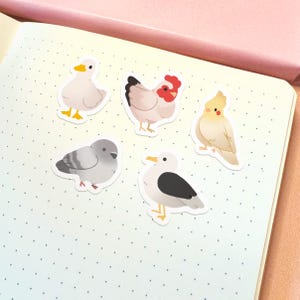 Juego de pegatinas de pájaros bonitos / Paquete de pegatinas de pájaros bonitos Pegatinas impermeables Pegatinas de pato Pegatinas de vinilo Pegatinas de paloma Juego de pegatinas kawaii