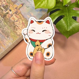 Glückskatzenaufkleber | Katzenaufkleber, Kawaii-Aufkleber, Süßer Aufkleber, Vinyl-Aufkleber, Süßer Aufkleber, Japanischer Aufkleber, Süßer Tieraufkleber