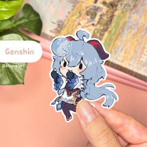 Pegatinas lindas de Genshin / Pegatinas de Ganyu Pegatinas de Genshin Impact Pegatinas lindas Pegatinas impermeables Pegatinas holográficas Pegatinas de videojuegos Anime