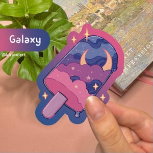 Leuke holografische sticker | Ruimte esthetische sticker sticker kawaii stickers grote sticker holografische sticker ruimte ijslolly Galaxy sticker