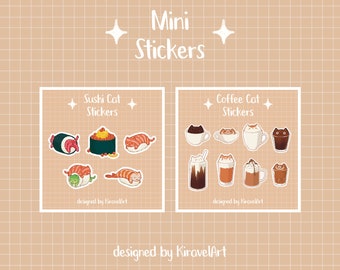 Mini Stickers | Pack of 10 Tiny Stickers Small Stickers Cute Waterproof Stickers Holographic Stickers Stickers Cute Cat Stickers Kawaii
