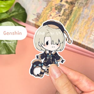 Niedliche Genshin Aufkleber | Ferminet Aufkleber Genshin Auswirkungen Aufkleber Niedliche Aufkleber Wasserdichte Aufkleber Holo Aufkleber Videospiel Aufkleber Anime
