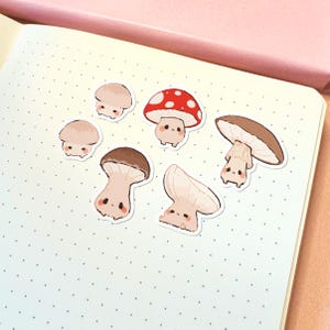 Conjunto de pegatinas de hongos adorables / Conjunto de pegatinas de hongos adorables Pegatinas impermeables Pegatinas de plantas Pegatinas de vinilo Pegatinas lindas Conjunto de pegatinas kawaii