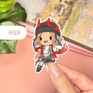 Autocollant mignon HSR | Autocollant Rappa Honkai Star Rail Autocollant Autocollants mignons Autocollant imperméable Autocollants de jeu holographiques Anime Chibi