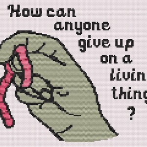 Grateful Worms Cross Stitch, Punk Cross Stitch, Jacket Cross Stitch, Cross Stitch Patch, Kindness Cross Stitch, Easy Cross Stitch Pattern