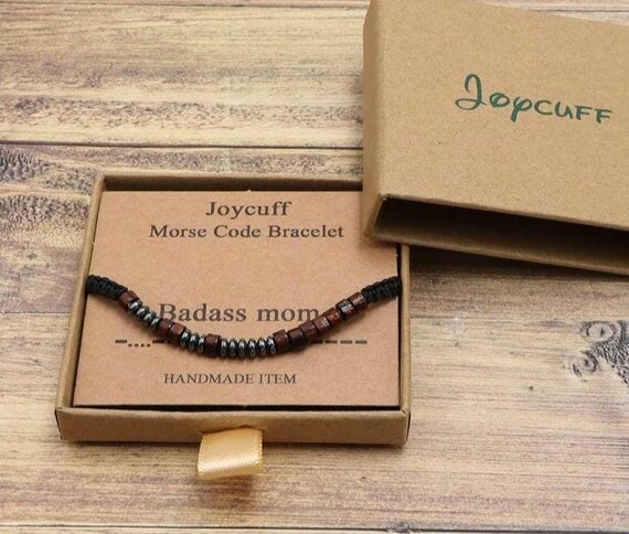 Inspirational Morse Code Hematite & Stainless Ste… - image 2