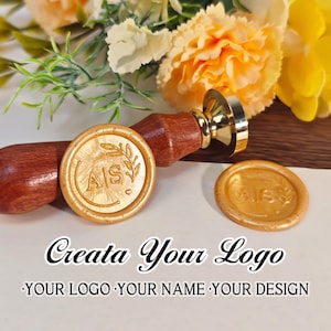 Personalisiertes Wachs Siegel Stempel Kit mit Initialen, Personalisiertes Geschenk Wachs Siegel Stempel Kit mit Initialen