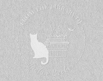 Personalized Cat Embosser,Cat Embosser,Personalized Book Embosser ,Library Stamp, Custom Library Embosser, Custom Library Embosser