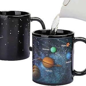 Heat Changing Solar System Magic Coffee Mug Heat Sensitive Porcelain Tea Cup Christmas Funny Gifts (10 OZ)