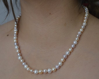 Multi-color Pearl Strand Necklace