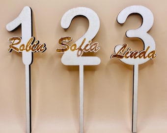 Décoration de gâteau en bois / Décoration de gâteau personnalisée / Gâteau d'anniversaire