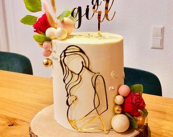 Set de décorations pour gâteaux 'C'est une fille' ou 'C'est un garçon' en acrylique Douche de bébé|fait à la main