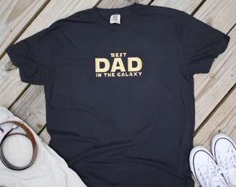 Best Dad In The Galaxy Besticktes T-Shirt, Nerdy Vatertagsgeschenk