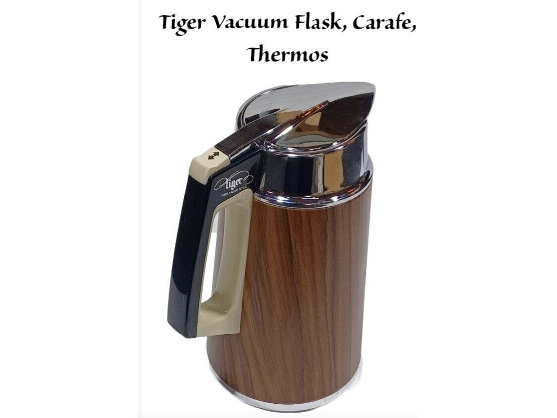 Mikasa Tiger Travel Pac Vintage Metal Thermos is Clean and Bright