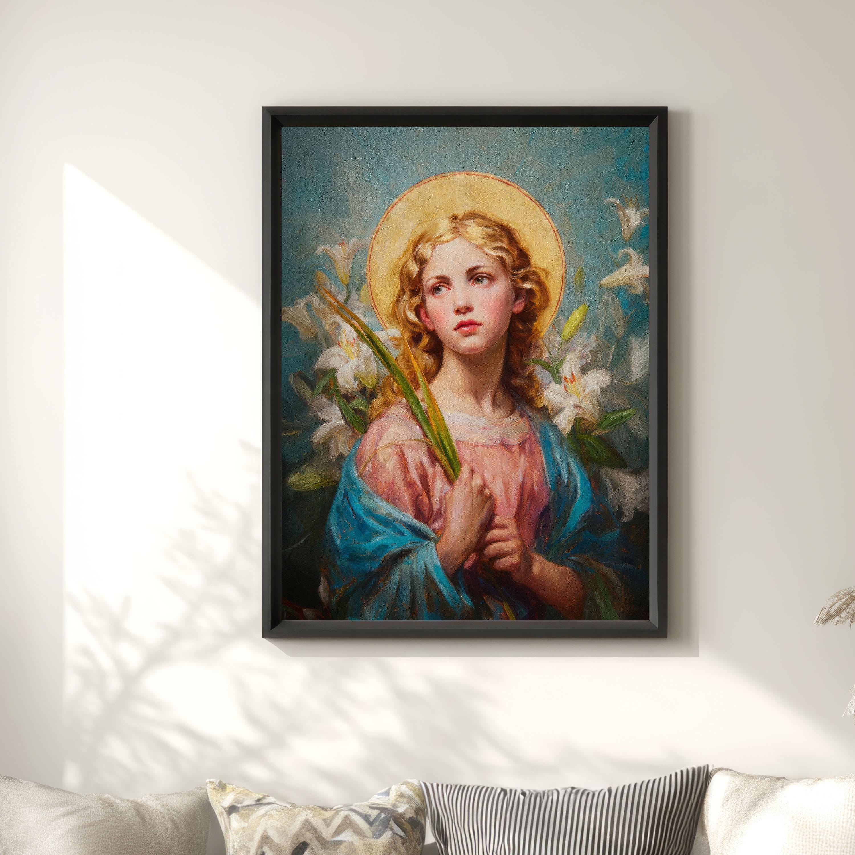 Saint Maria Goretti Oil Painting: Catholic Christian Wall Art - Etsy