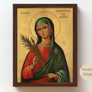 Saint Tatiana of Rome Canvas Art: Catholic Virgin Martyr, Religious Gift