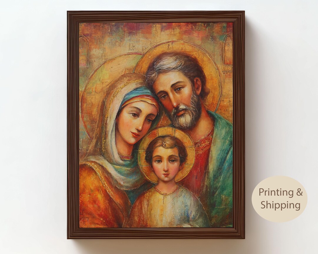 Holy Family Icon: Catholic Canvas Print, Christian Wall Art - Etsy
