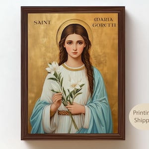 Saint Maria Goretti Canvas Art: Catholic Virgin Martyr, Religious Gift