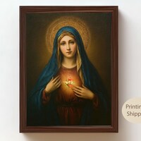 The Immaculate Heart of Mary Custom Digital Oil Painting DIGITAL ...
