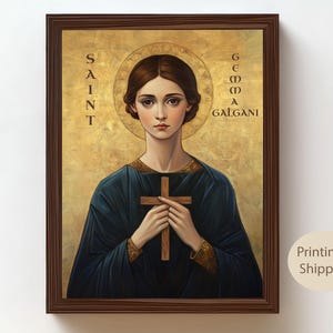 Saint Gemma Galgani Wall Art | Catholic Mystic and Stigmatist Canvas | Religious Gift for Feast Day, Healing, Confirmation and Prayer Room