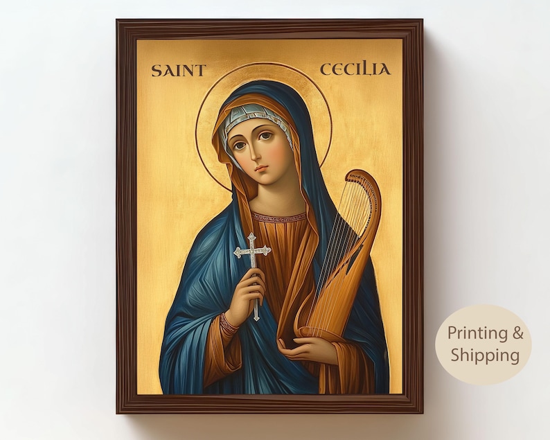 Saint Cecilia Painting Print, Patron Saint of Music Catholic Art Gift ...