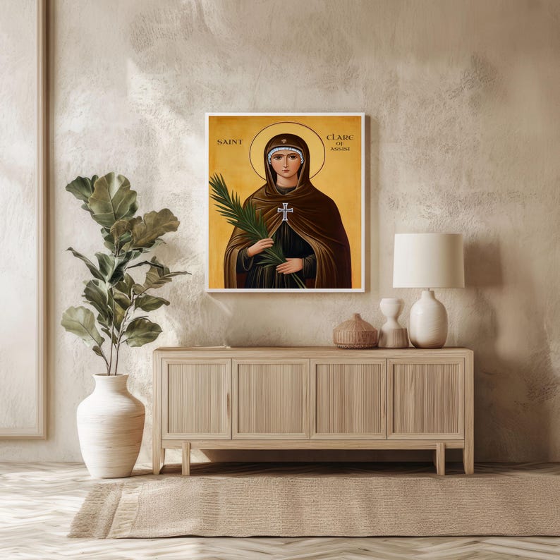 Saint Clare of Assisi Canvas Art: Catholic Foundress, Religious Gift - Etsy