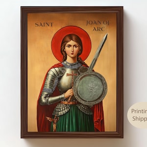 Saint Joan of Arc Painting, Catholic Art Print, Inspirational Gift