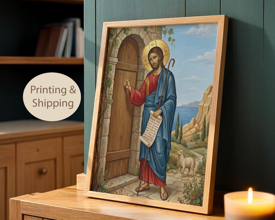 Jesus Knocking at the Door Print, Christ the Good Shepherd Wall Art - Etsy