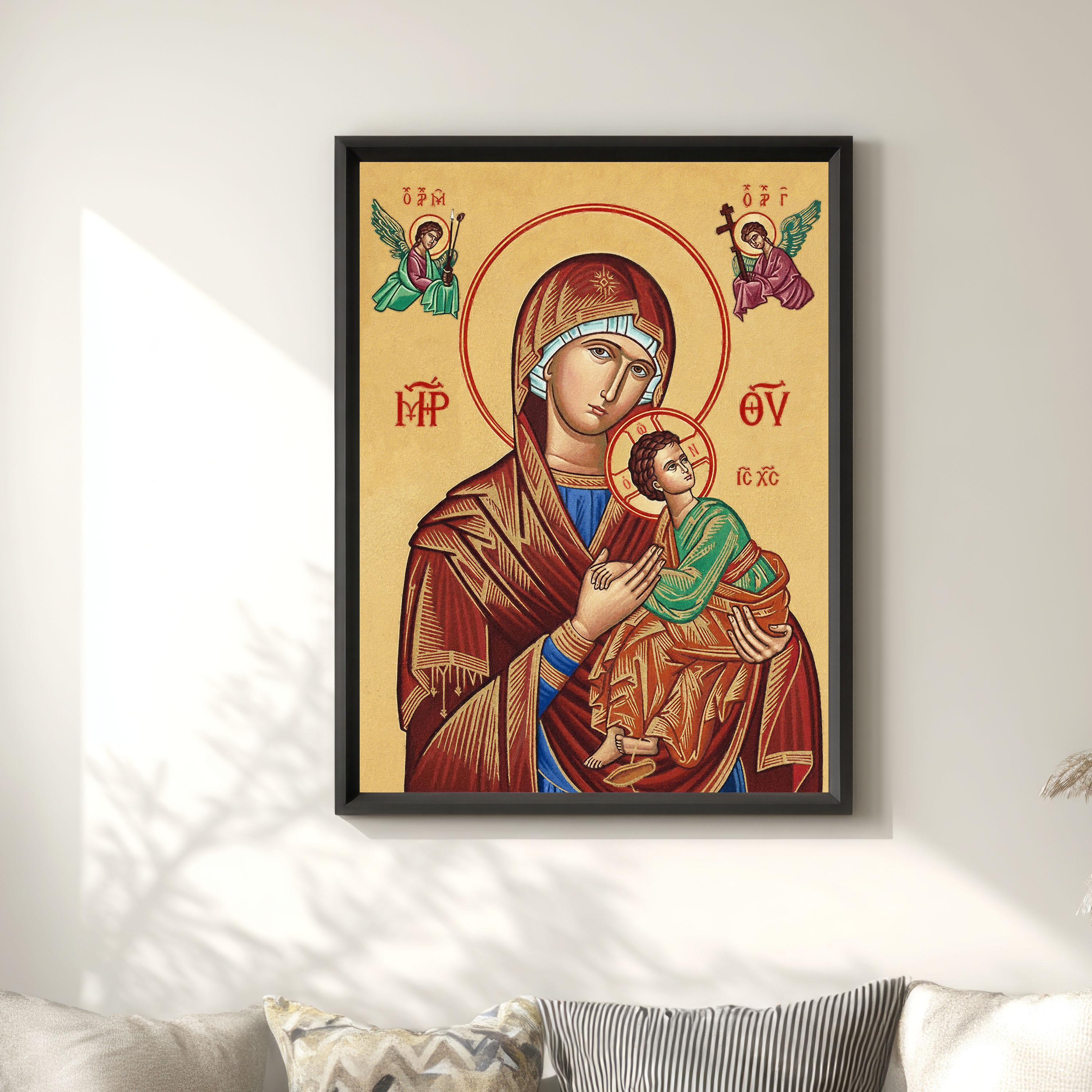 Our Lady of Perpetual Help Icon: Byzantine Marian Art, Catholic Wall ...