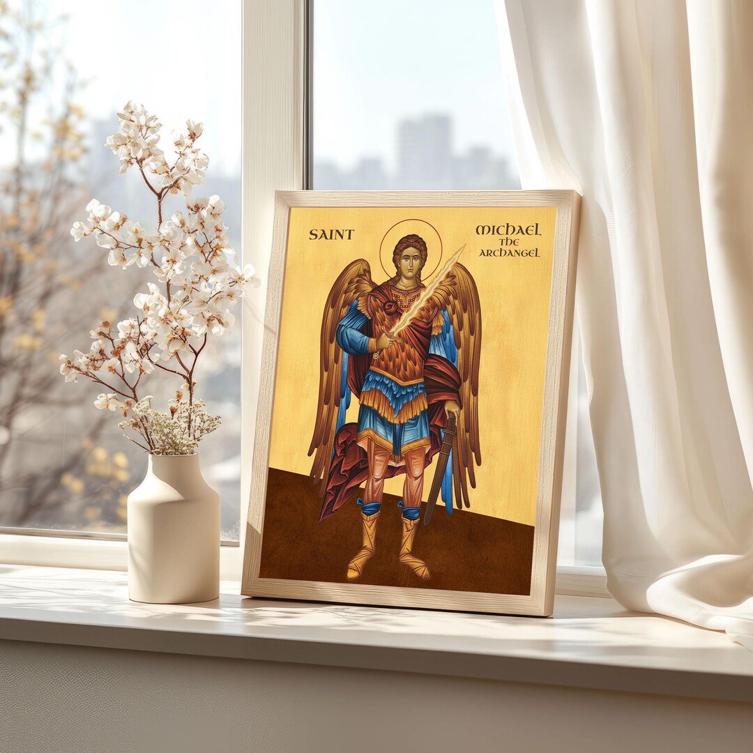 Saint Michael the Archangel Icon: Defender of Heaven, Christian Warrior ...