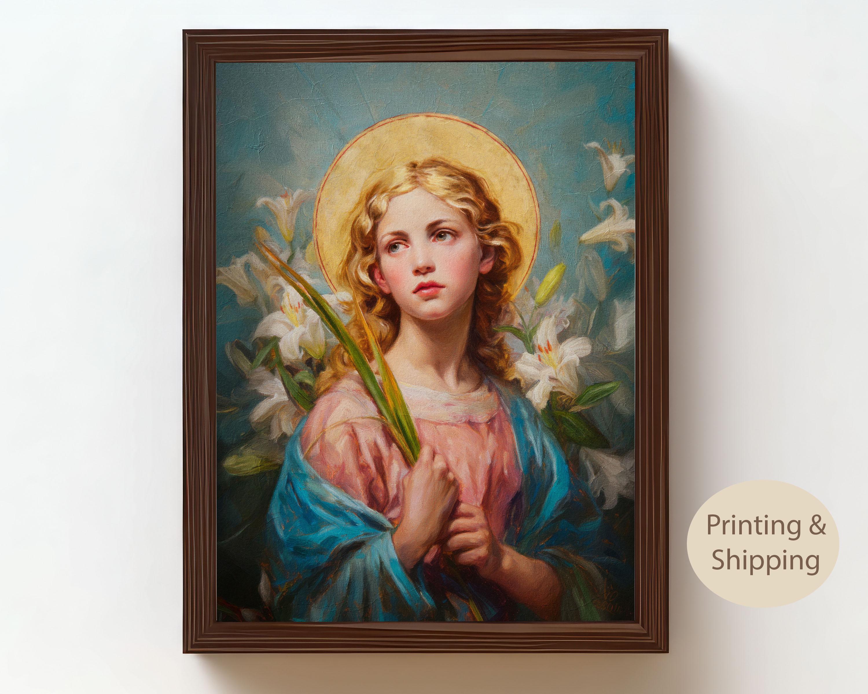 Saint Maria Goretti Oil Painting: Catholic Christian Wall Art - Etsy