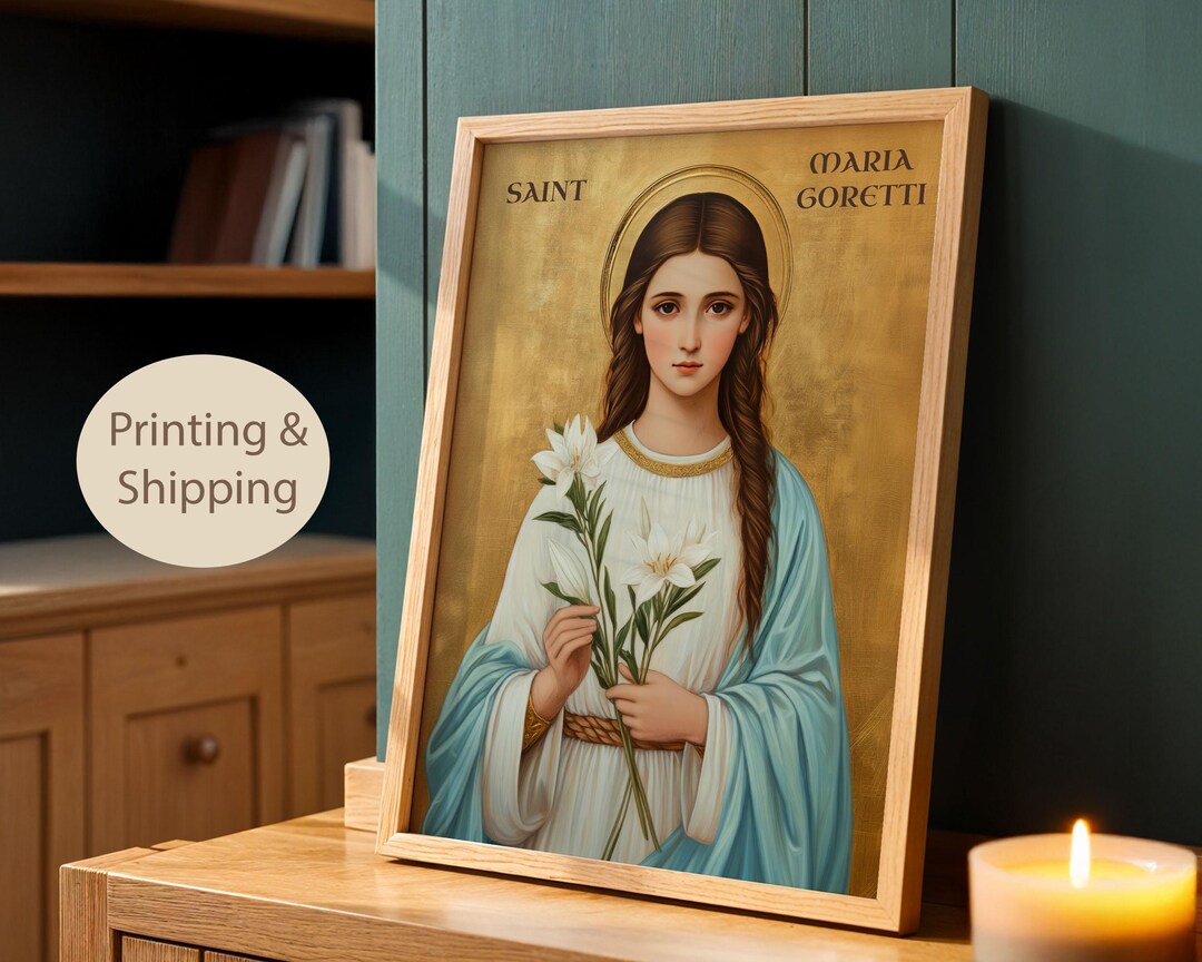 Saint Maria Goretti Print, Catholic Wall Art, Young Martyr Saint Decor ...