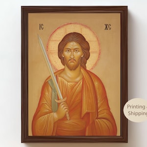 Jesus Christ, Jesus the Savior, Icon of Jesus Christ, Byzantine Inspired, Religious Decor, Religious Gifts, Orthodox Style