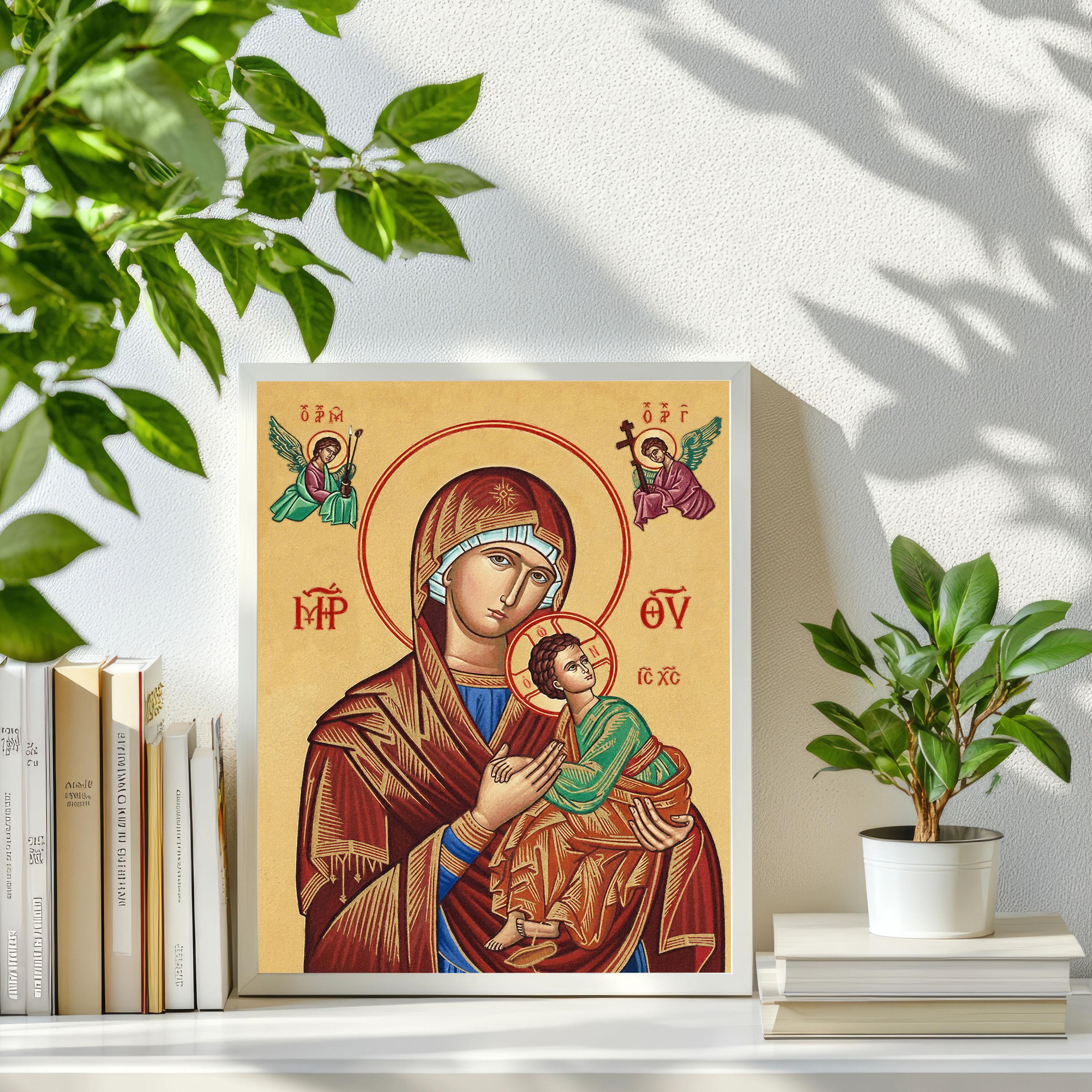 Our Lady of Perpetual Help Icon: Byzantine Marian Art, Catholic Wall ...
