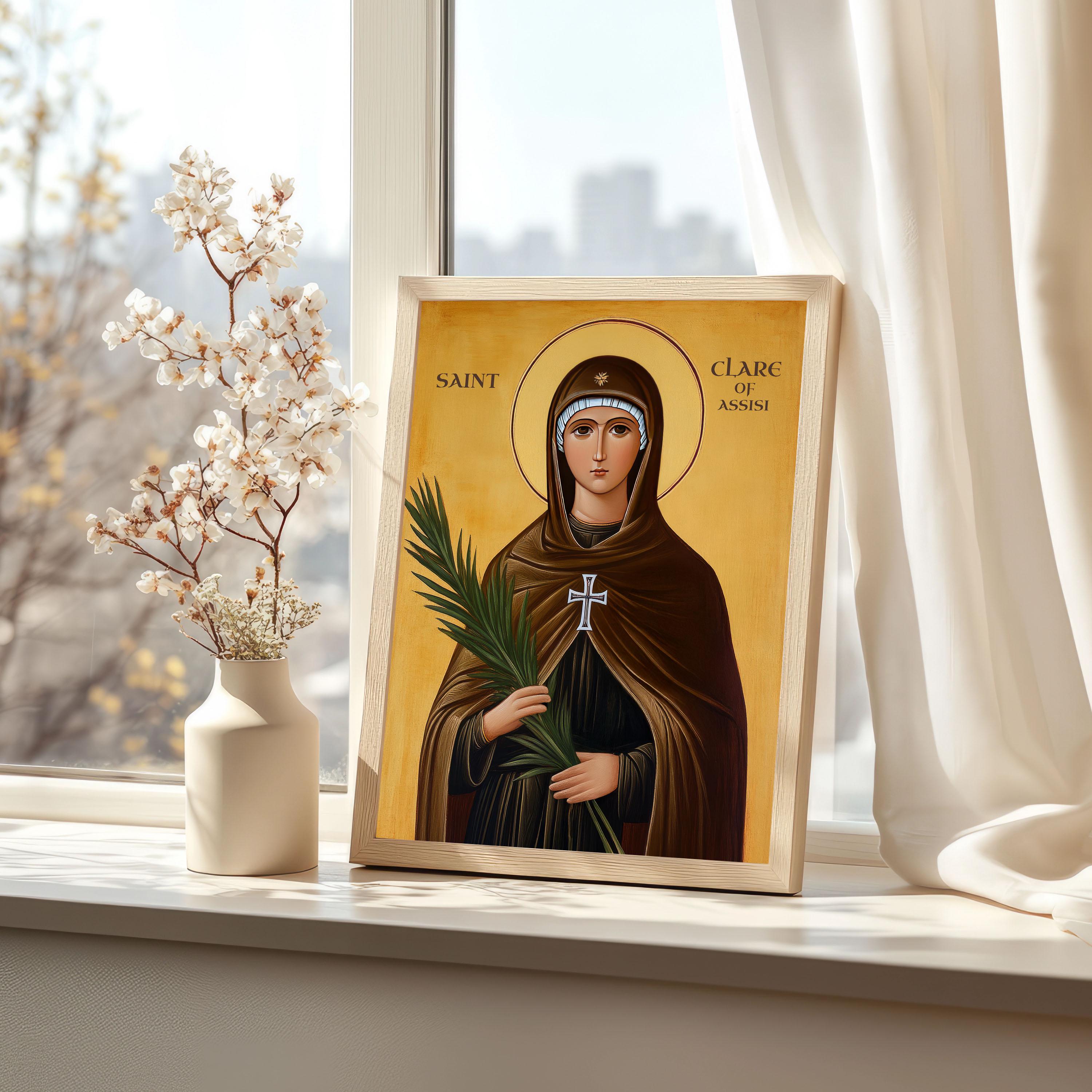 Saint Clare of Assisi Canvas Art: Catholic Foundress, Religious Gift - Etsy
