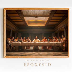 The Last Supper, The Last Supper Wall Art,  Digital Print, Watercolor Jesus wallart, Spiritual Bible art, LDS Art, Home Decor, Digital Art