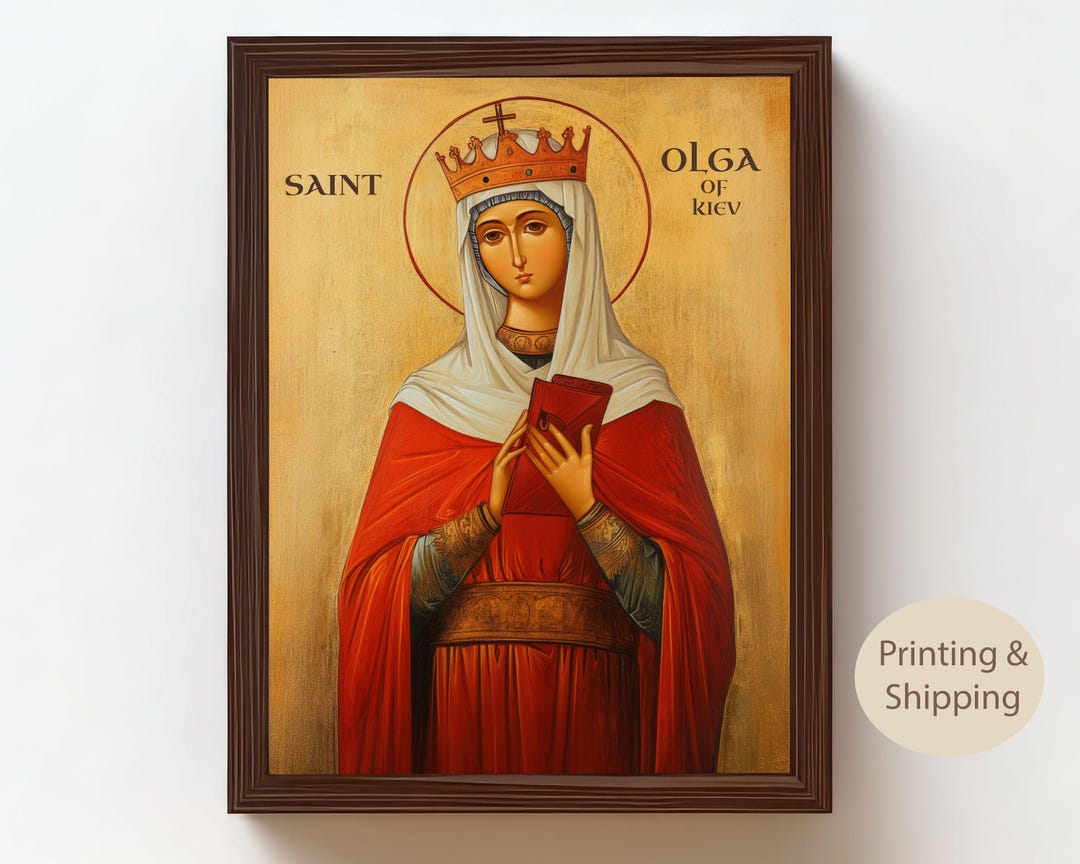 Saint Olga of Kiev Icon, Byzantine Christian Print, Catholic Religious ...