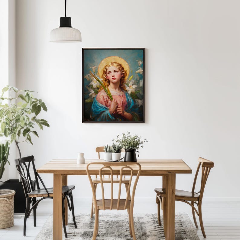 Saint Maria Goretti Oil Painting: Catholic Christian Wall Art - Etsy