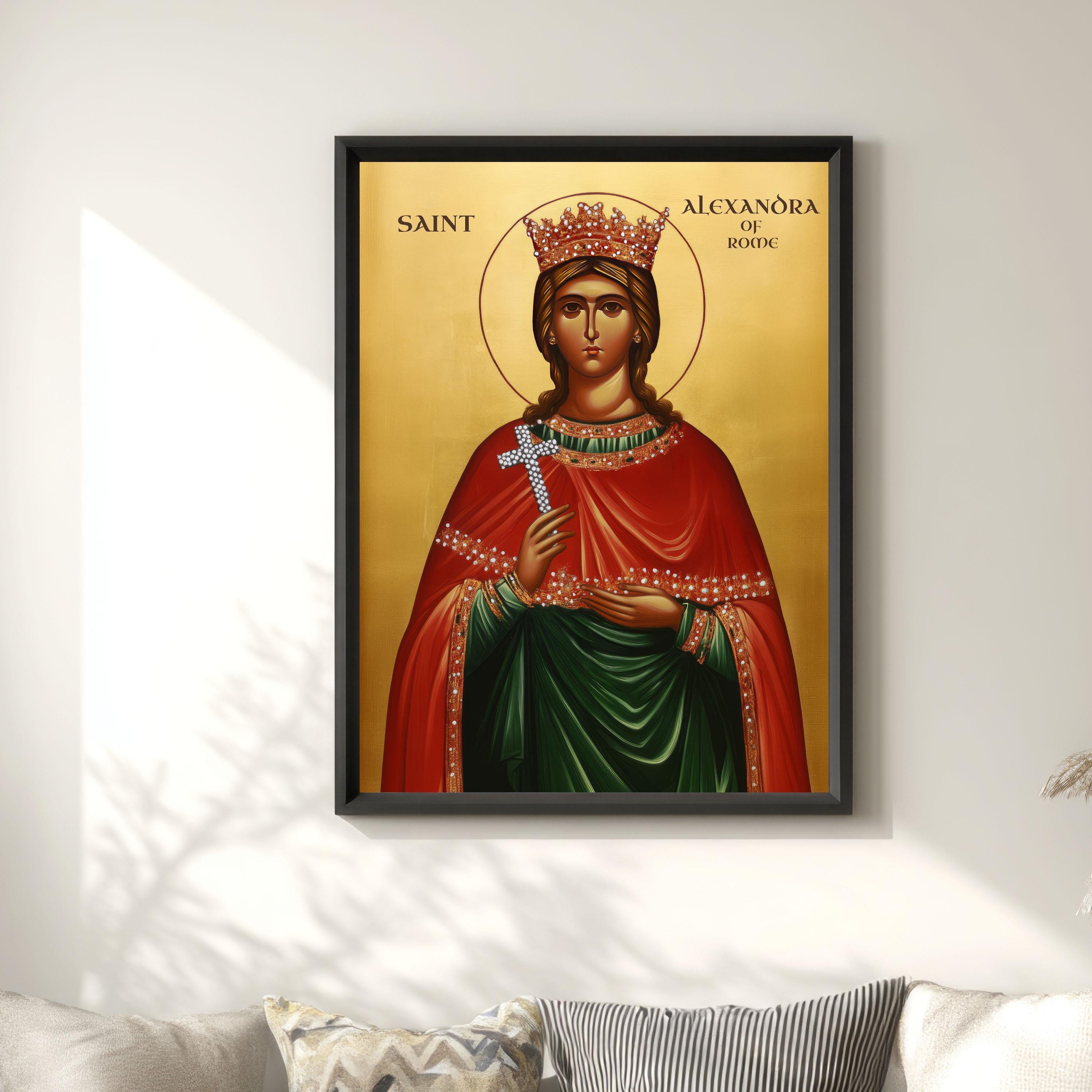 Saint Alexandra of Rome Icon, Byzantine Orthodox Wall Art, Christian ...