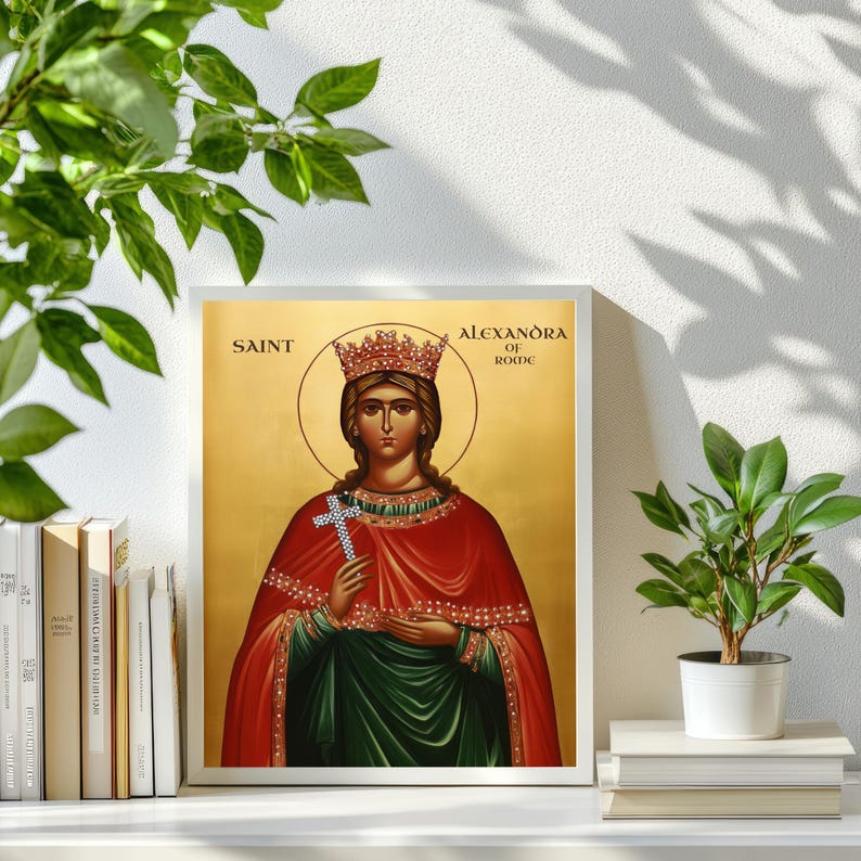 Saint Alexandra of Rome Icon, Byzantine Orthodox Wall Art, Christian ...