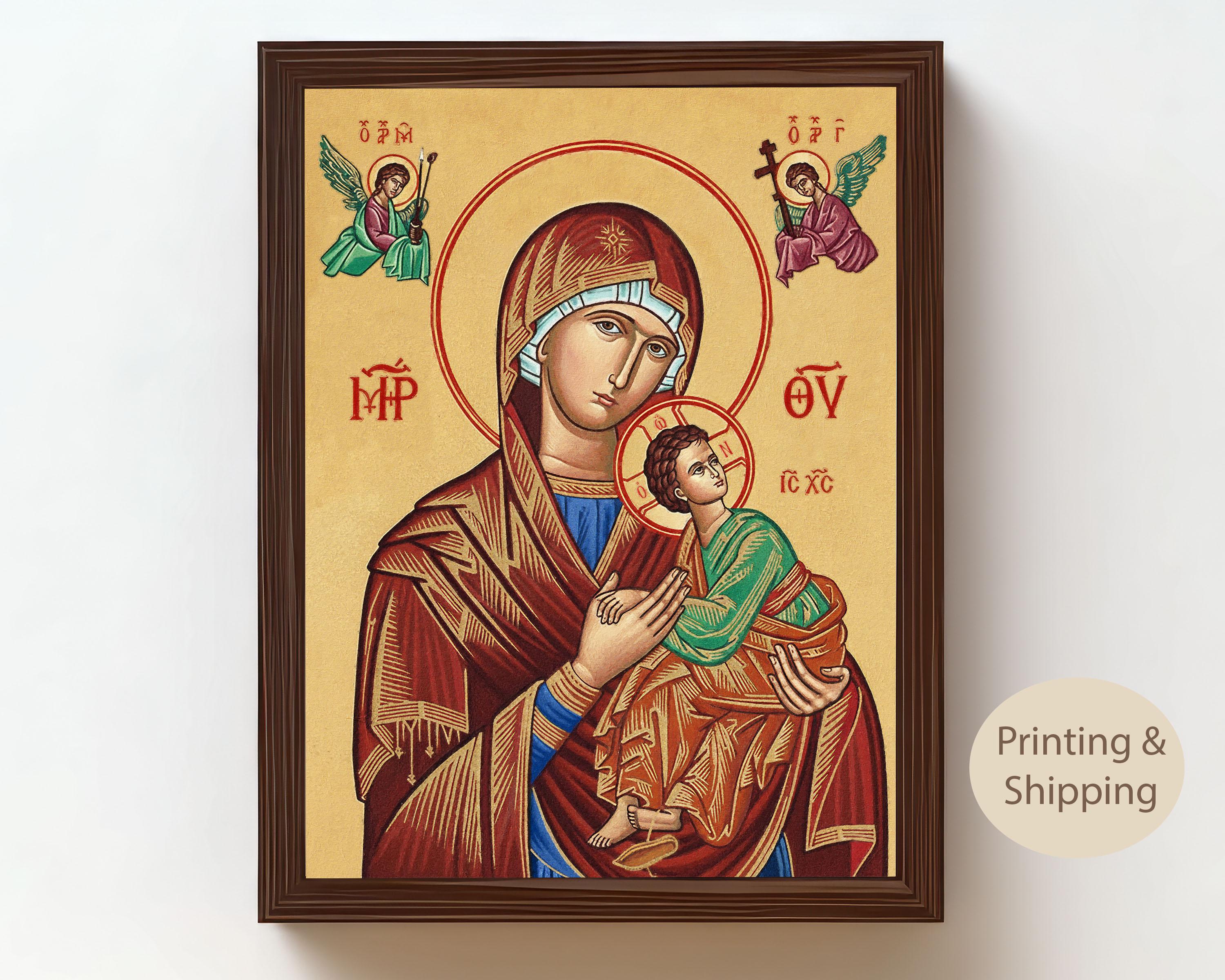 Our Lady of Perpetual Help Icon: Byzantine Marian Art, Catholic Wall ...