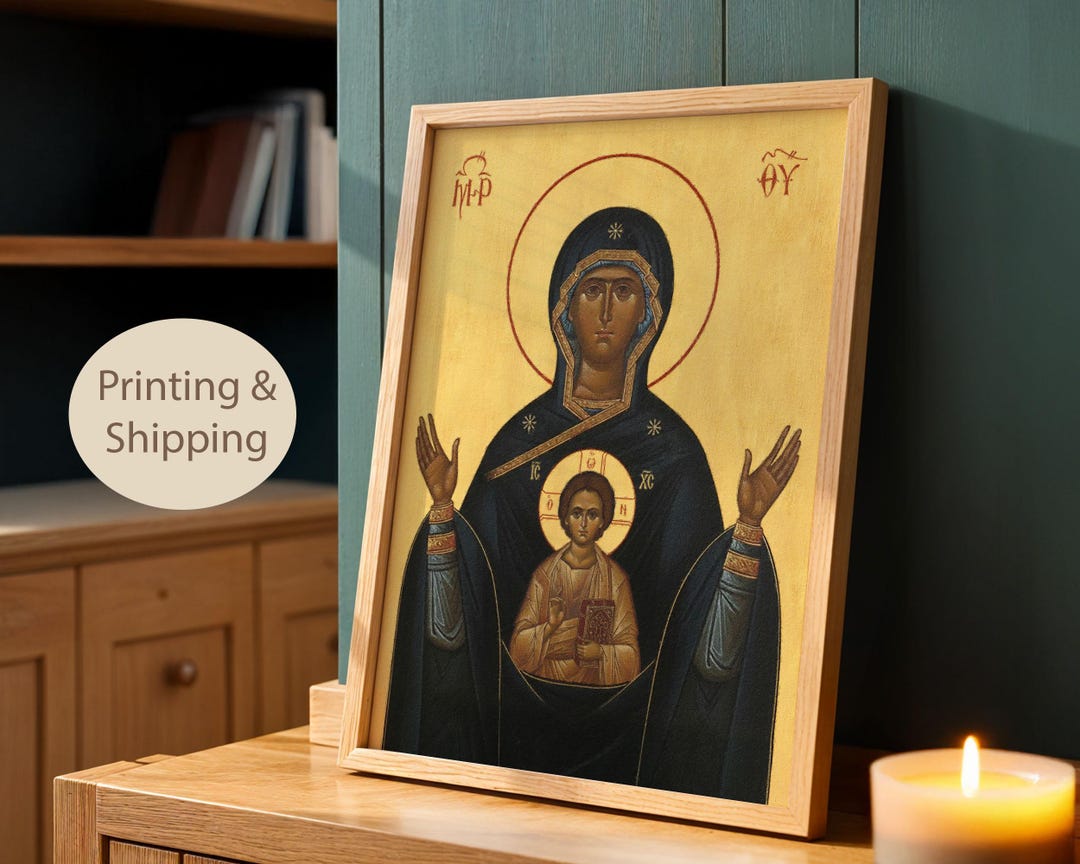 Our Lady of the Sign Icon, Byzantine Virgin Mary Catholic Wall Art - Etsy