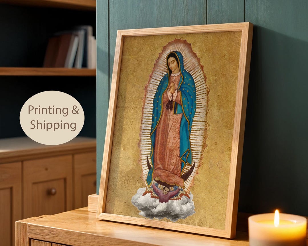 Our Lady of Guadalupe Icon: Virgin Mary Art Print, Catholic Wall Decor ...