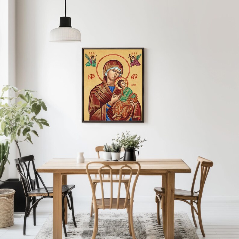Our Lady of Perpetual Help Icon: Byzantine Marian Art, Catholic Wall ...