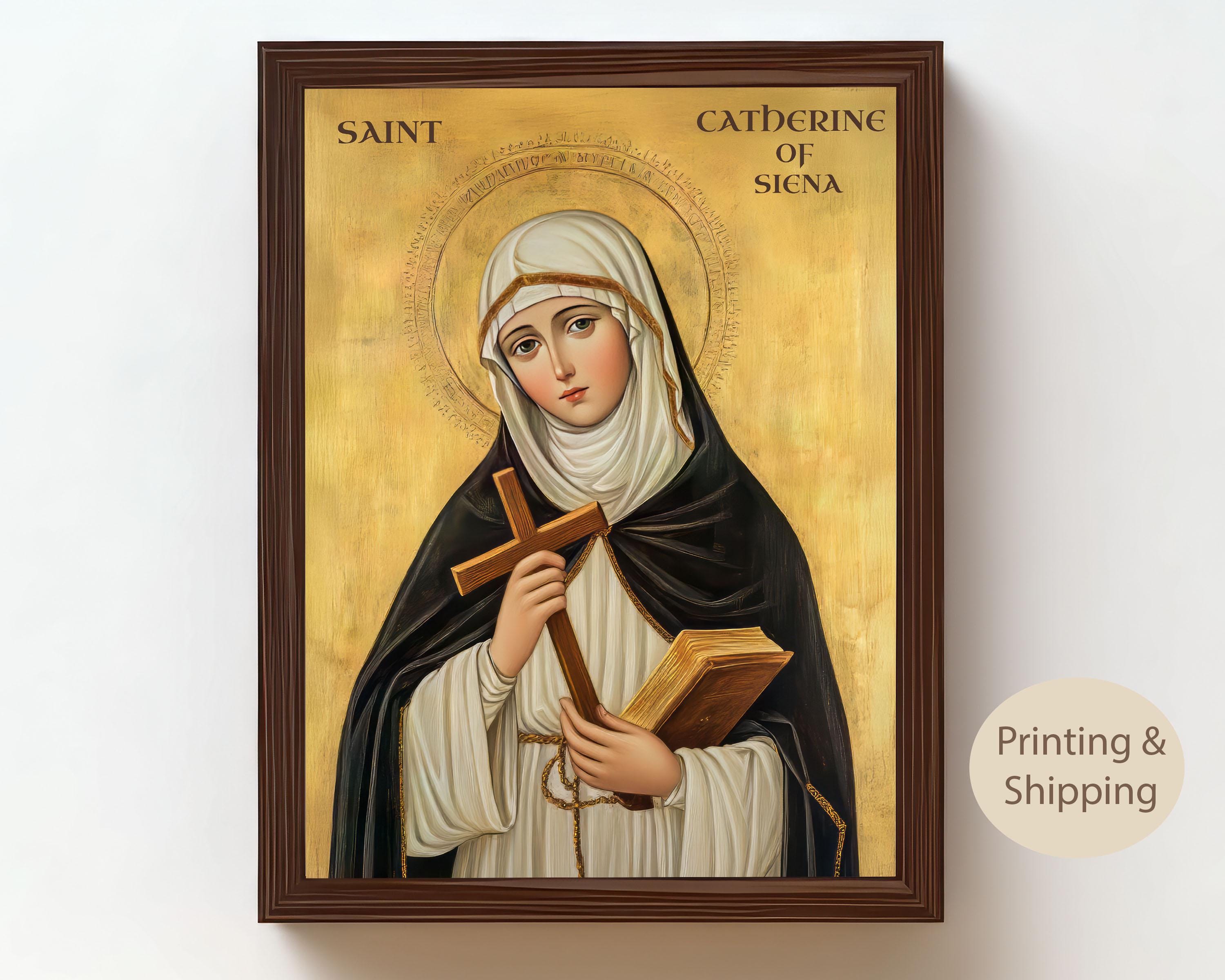 Saint Catherine of Siena Art: Catholic Doctor of the Church Canvas - Etsy