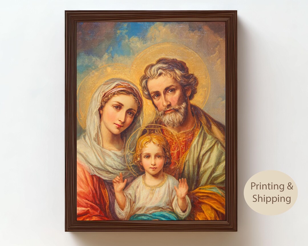 Holy Family Oil Painting Print: Catholic Christian Wall Art - Etsy